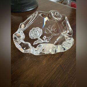 Vintage hallmark paperweight 1980s clear crystal love grows